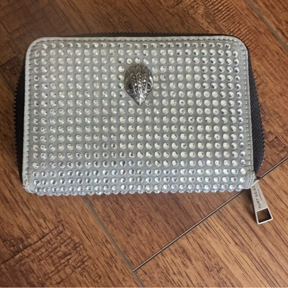 Kurt Geiger Silver and Black Studded Wallet
